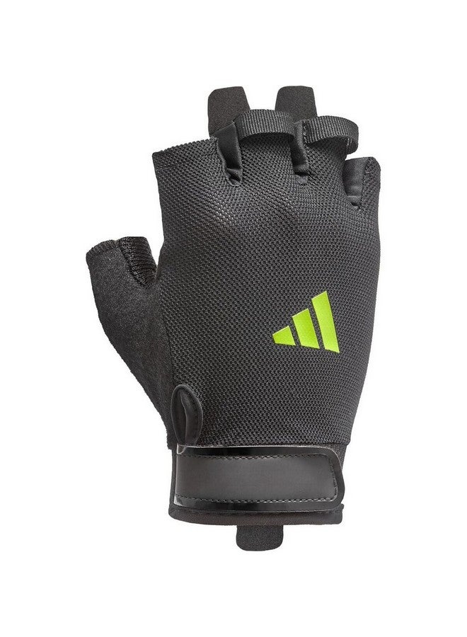 Adidas Velcro Closure Essential Training Gloves Black and Green Medium ADGB-15002GN - Image 3
